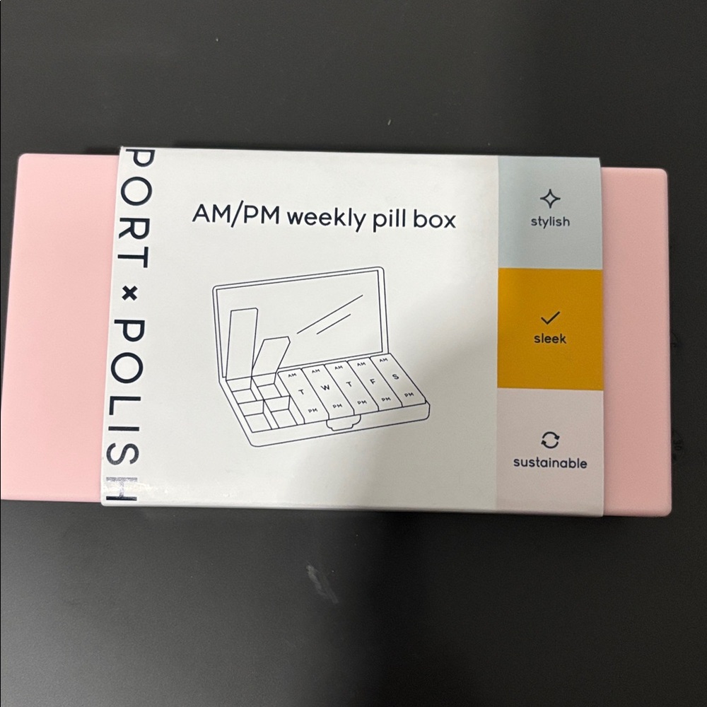pink weekly pill organizer am/pm